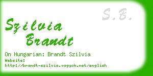 szilvia brandt business card